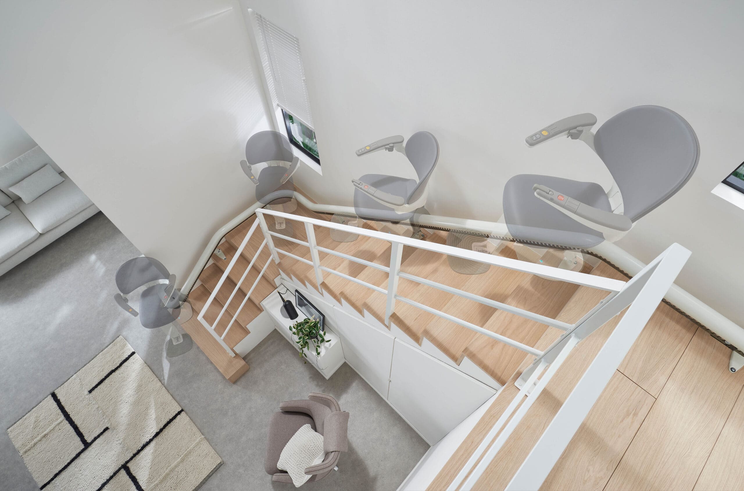 Flow X curved stairlift ASL in motion