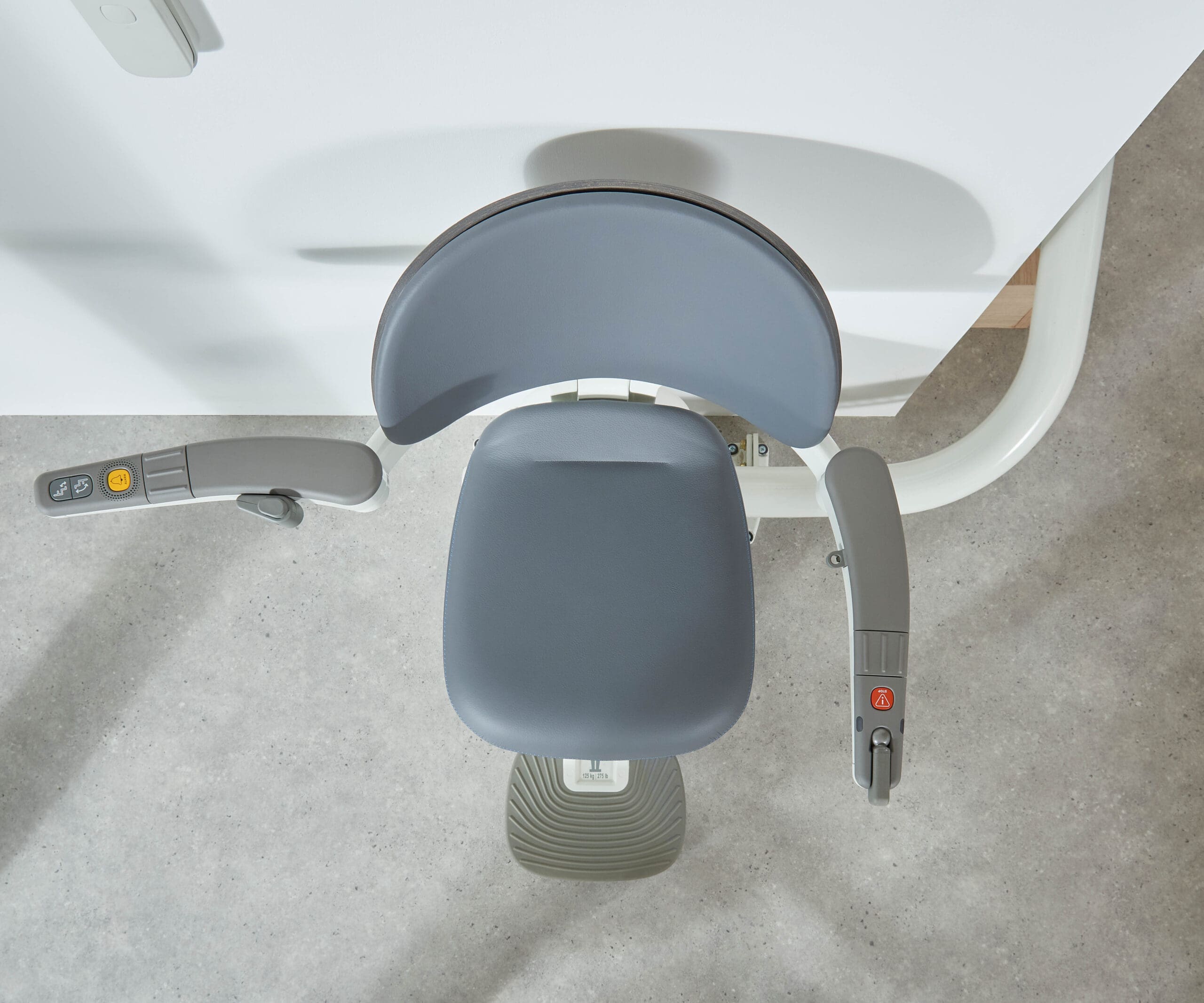 Flow X curved stairlift ergonomic armrests
