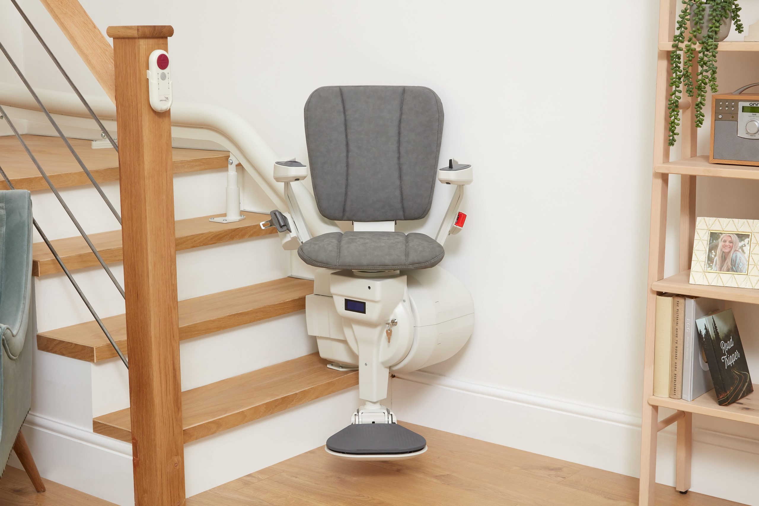 Platinum Ergo Ultimate curved stairlift seat and footrest